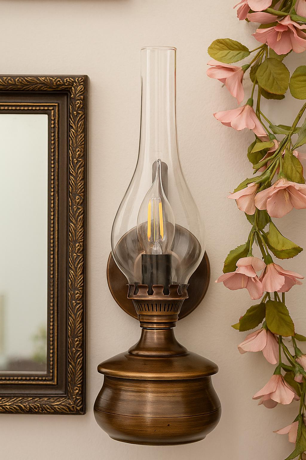 Antique Copper Gas Lamp Wall Sconce Lighting