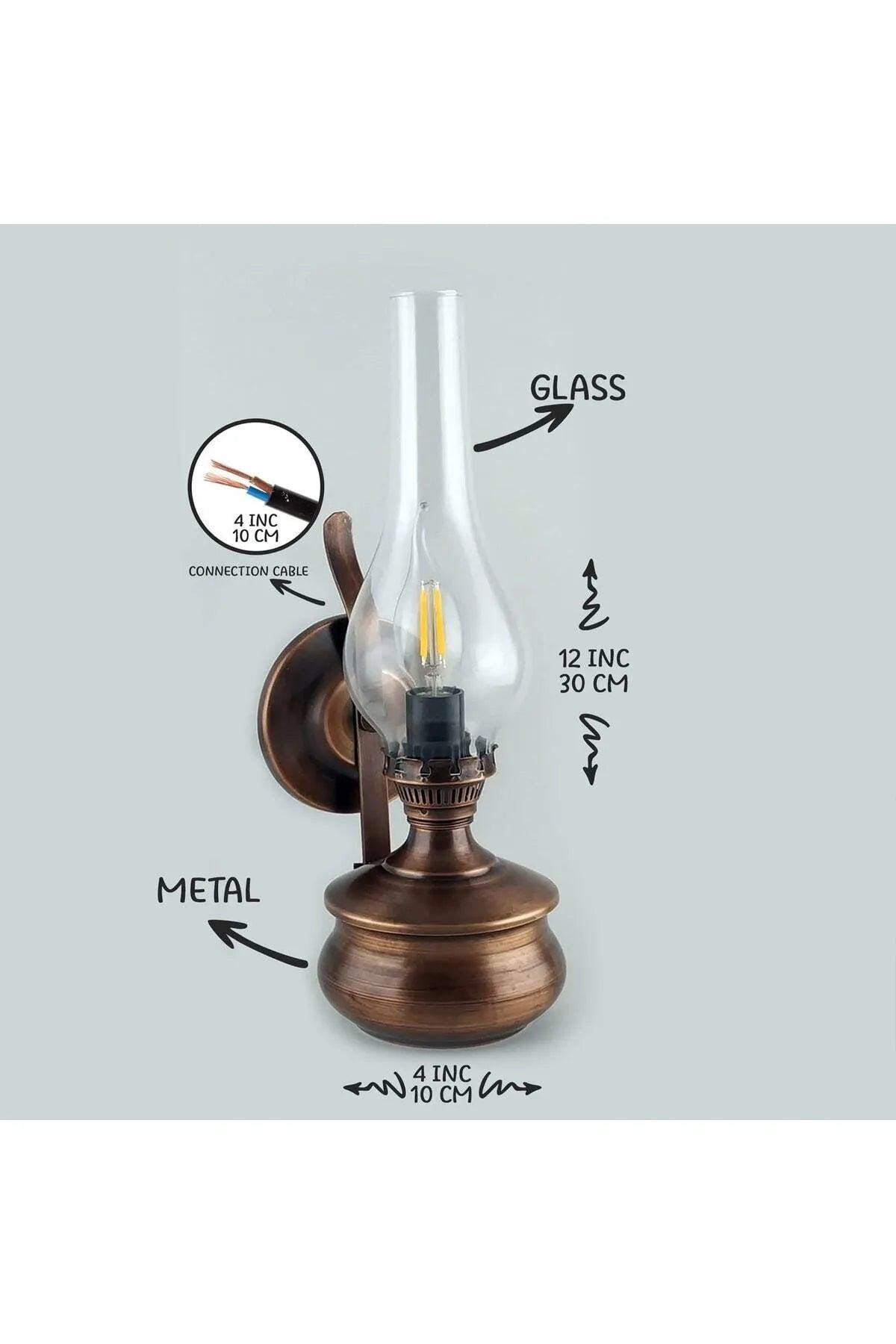 Antique Copper Gas Lamp Wall Sconce Lighting