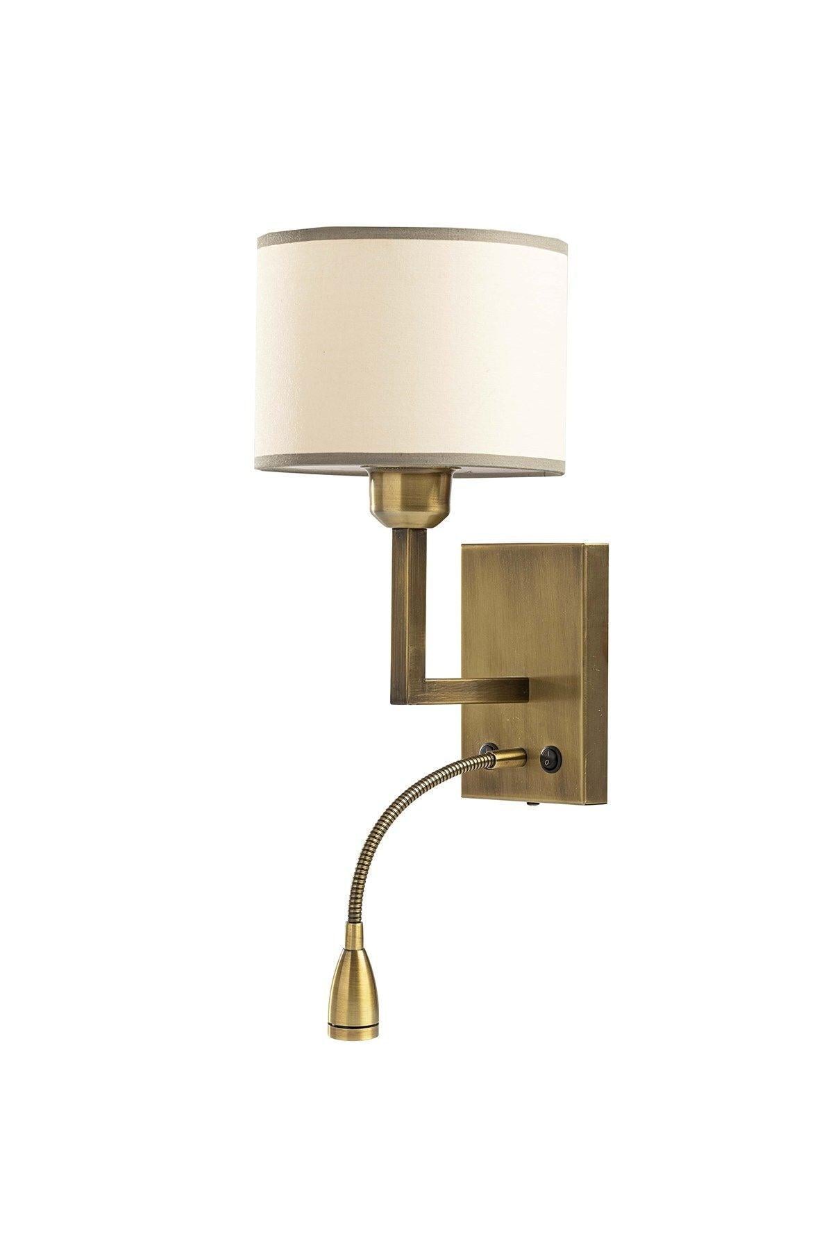2 Piece Bedside Book Reading Lamp, Wall Mounted Overhead Study Lamps, Up and Down Sconce Pair, E27 Bulb Light Fixture for Bedroom