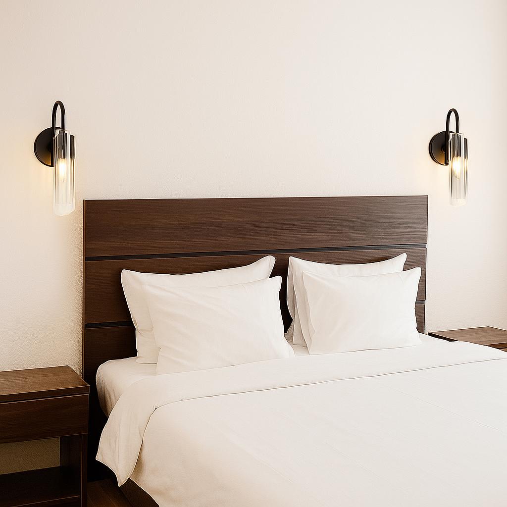 Modern Roman Glass Wall Sconce, Nordic Light Fixture, Bed Side Sconces, High Quality Retro Lighting for Bedroom, Bath, Entry, Living Room