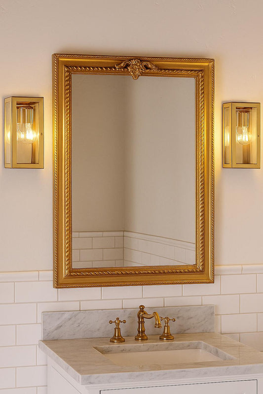 SIENA - Gold Vanity Light, Wall Mounted Bath Sconce, No Cord, Interior Wall Lights