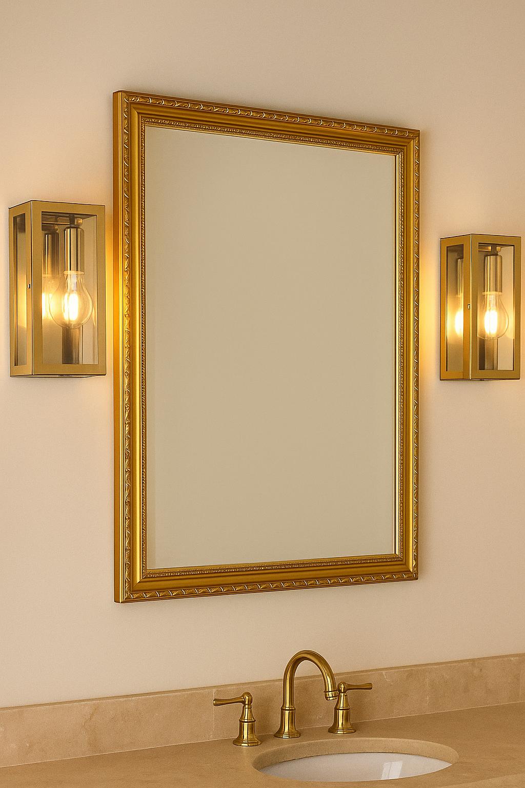SIENA - Gold Vanity Light, Wall Mounted Bath Sconce, No Cord, Interior Wall Lights