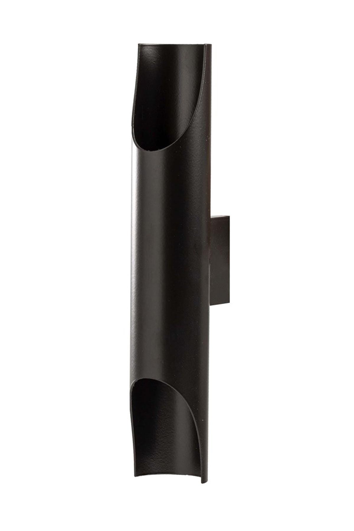 Cut Pipe Wall Lamp, Black, Metal