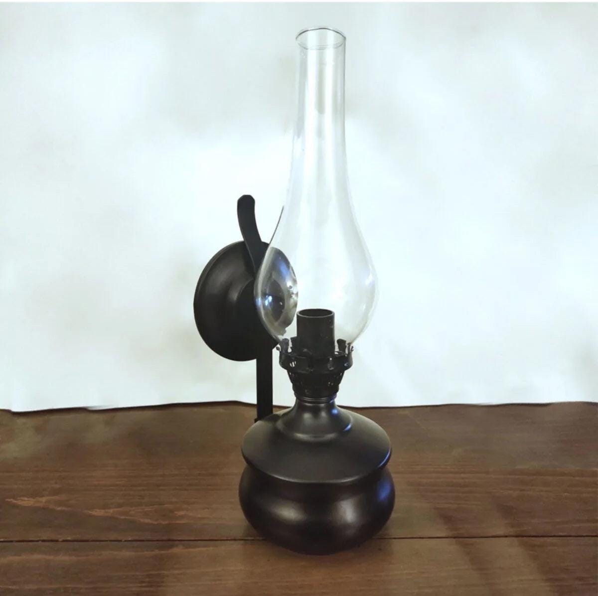 Black Glass Lamp, Colonical Wall Sconce, Vintage Inspired Wall Mounted Lantern