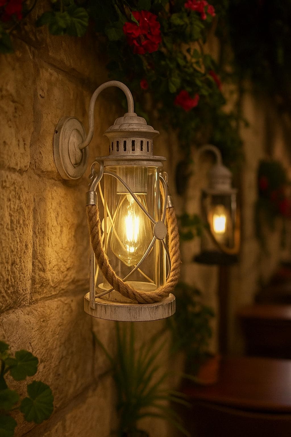 Sailor Rope Pendant, Mini Swing Arm Wall Sconce, Outdoor Wall Mount Porch/Yard/Patio Light, Exterior Lantern