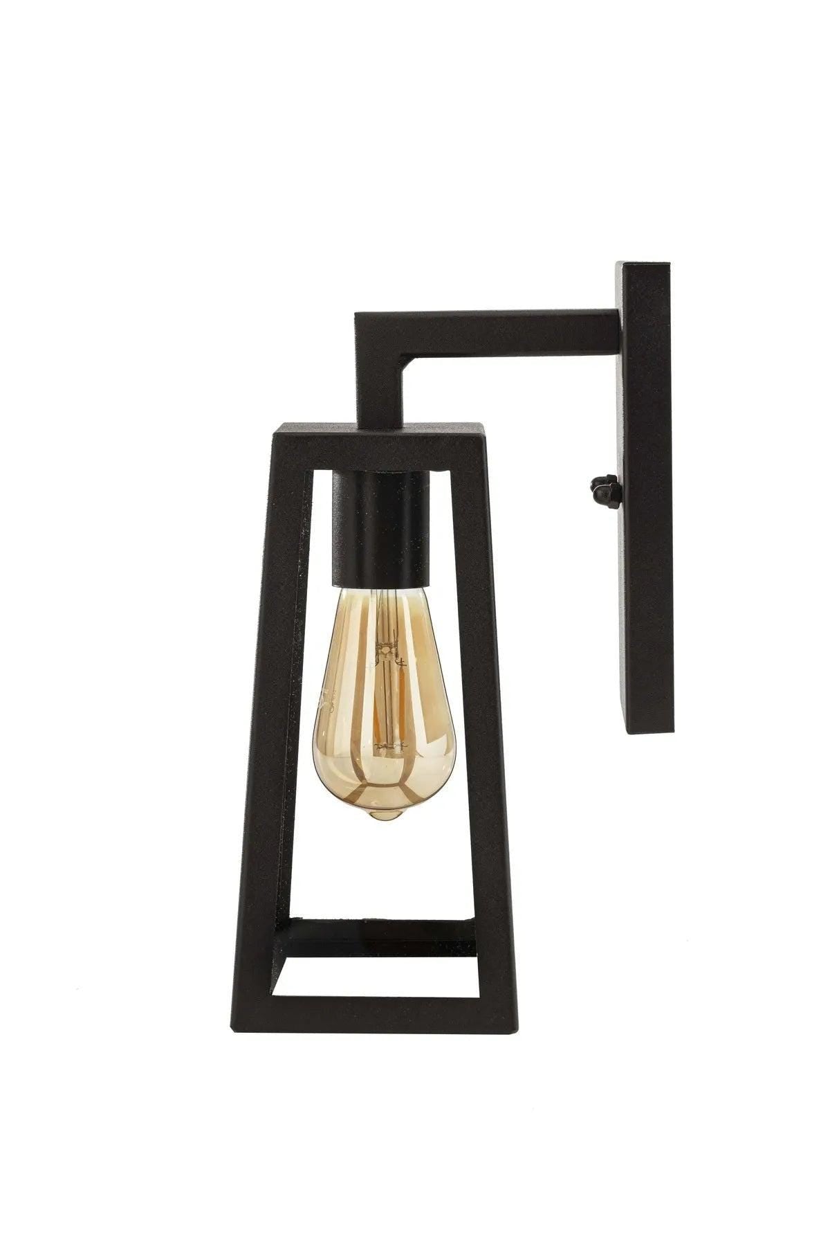 MILAN - Modern Wall Mounted Light, Black Front Door Wall Light with Clear Glass, Metal Porch and Entryway Sconce, Contemporary Wall Fixture