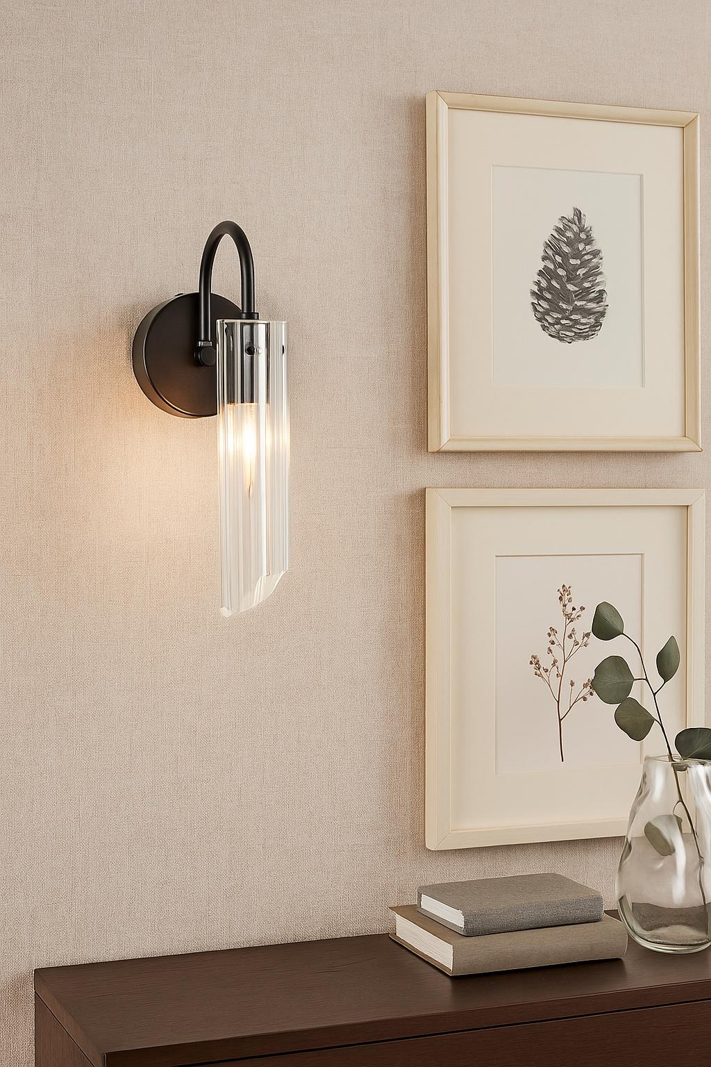 Modern Roman Glass Wall Sconce, Nordic Light Fixture, Bed Side Sconces, High Quality Retro Lighting for Bedroom, Bath, Entry, Living Room