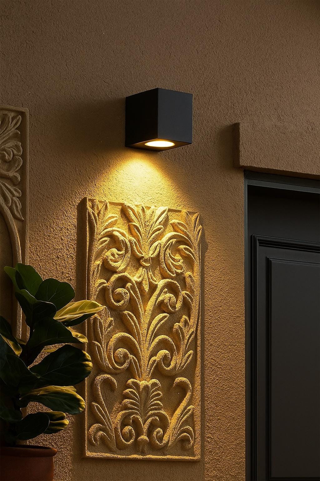 Angled One-Way Black Wall Lamp