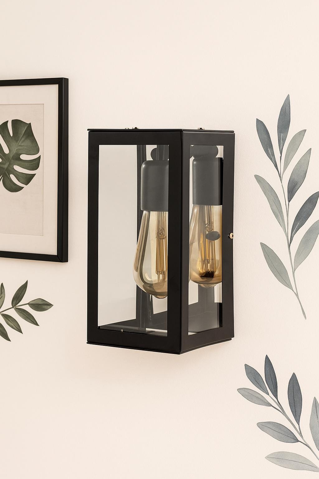 SIENA - Black Vanity Light, Wall Mounted Bath Sconce, No Cord, Interior Wall Lights