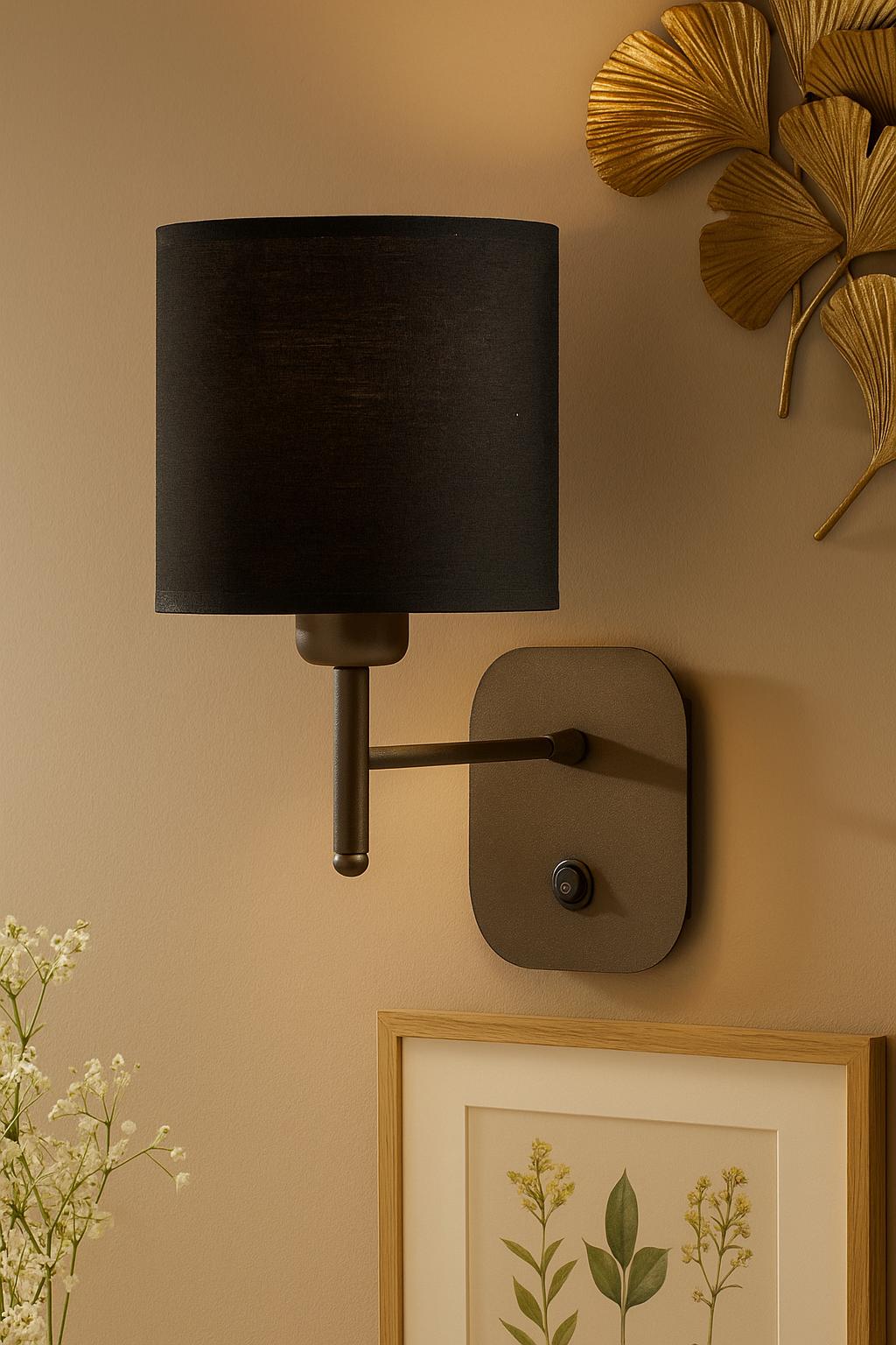 Sapphire Black Sconce Set of 2, Wall Lamp Pair with Shade, Living Room Light Fixtures, Modern Bedroom Bath Vanity Farmhouse Decor Lighting