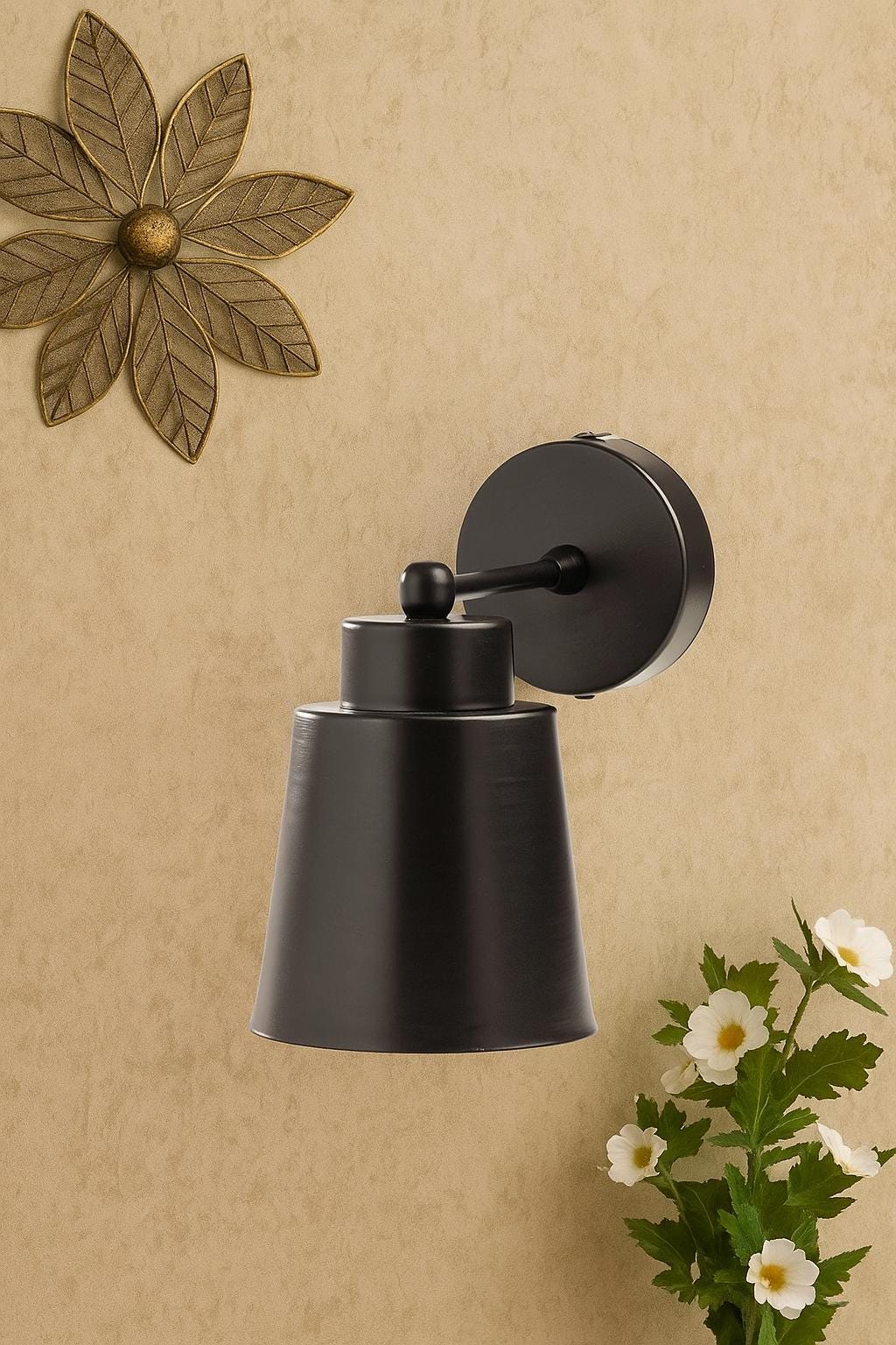 2 Piece Wall Mounted Lamps Black & Aging, Simple Sconce Pair for Bedroom, Living Room, Bath Vanity, Modern Apartment Decor Lighting