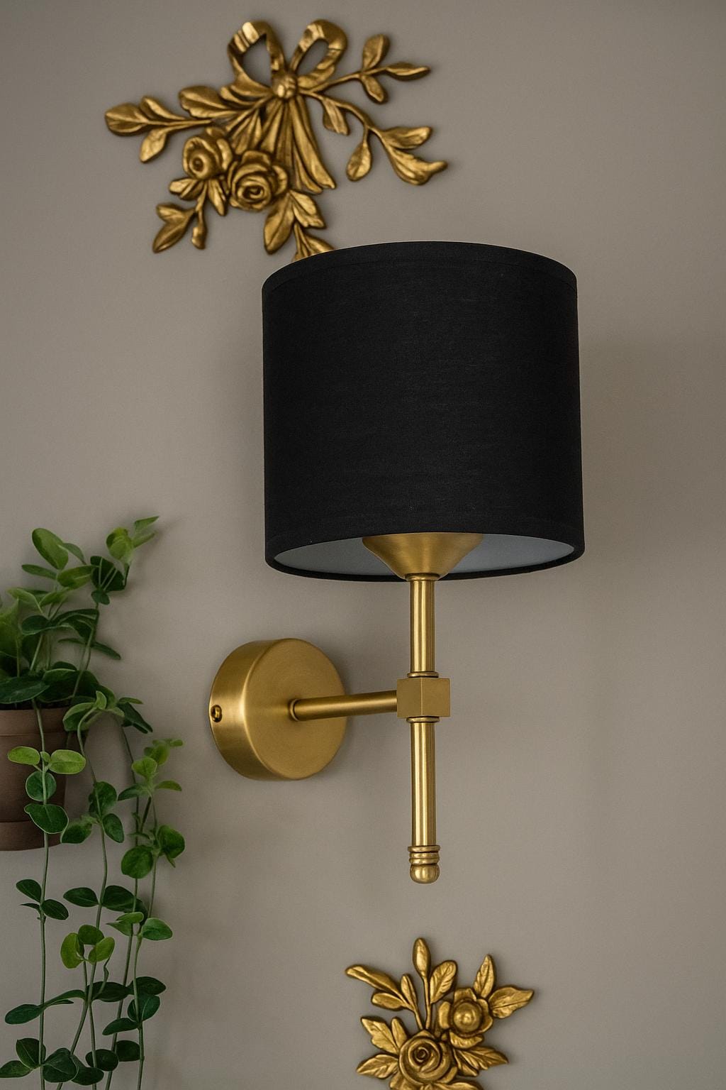 Black Conical Wall Lamp - Paris Style Applique