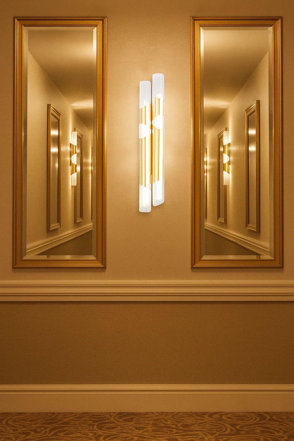 Lumora Double Glass Pipe Wall Lamp