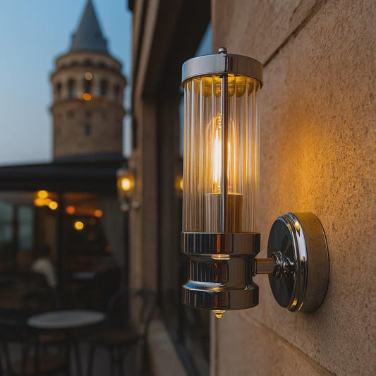 Roman Ribbed Glass Wall Lamp, Wired Wall Light, Minimalist Vanity Wall Lamp, Unique Glass Sconce, Modern Wall Lighting
