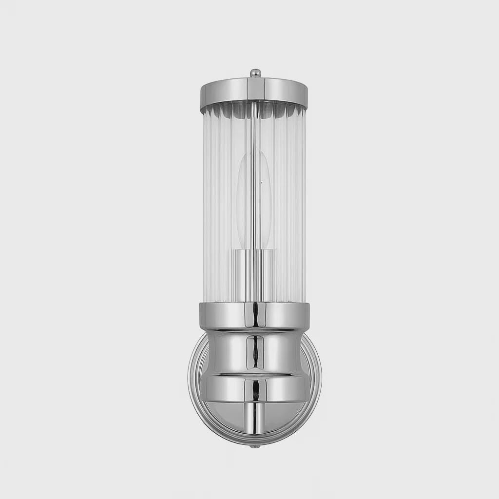 Roman Ribbed Glass Wall Lamp, Wired Wall Light, Minimalist Vanity Wall Lamp, Unique Glass Sconce, Modern Wall Lighting