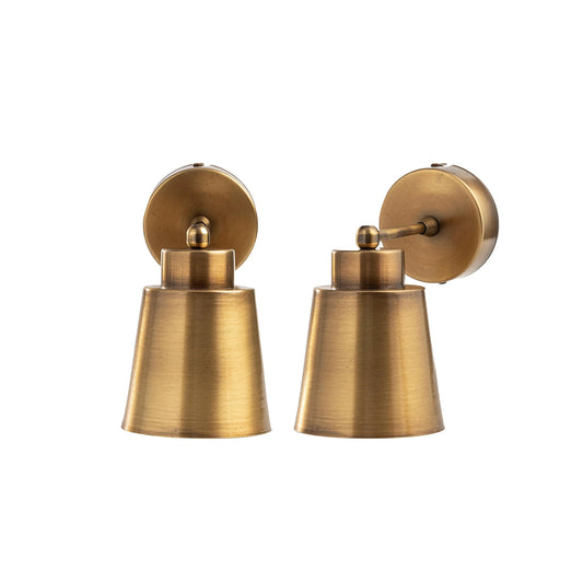 2 Piece Wall Mounted Lamps Black & Aging, Simple Sconce Pair for Bedroom, Living Room, Bath Vanity, Modern Apartment Decor Lighting