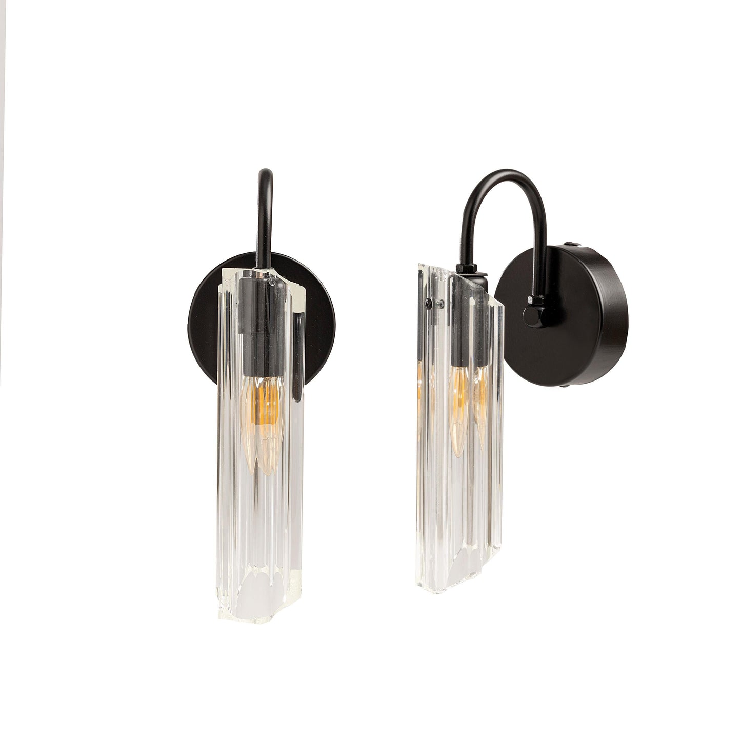 Roman Glass Sconce Set of 2, Two Piece Wall Lamp Pair, Luxurious Home Decor Lighting, Living Room Light Fixtures - 3 color warranty
