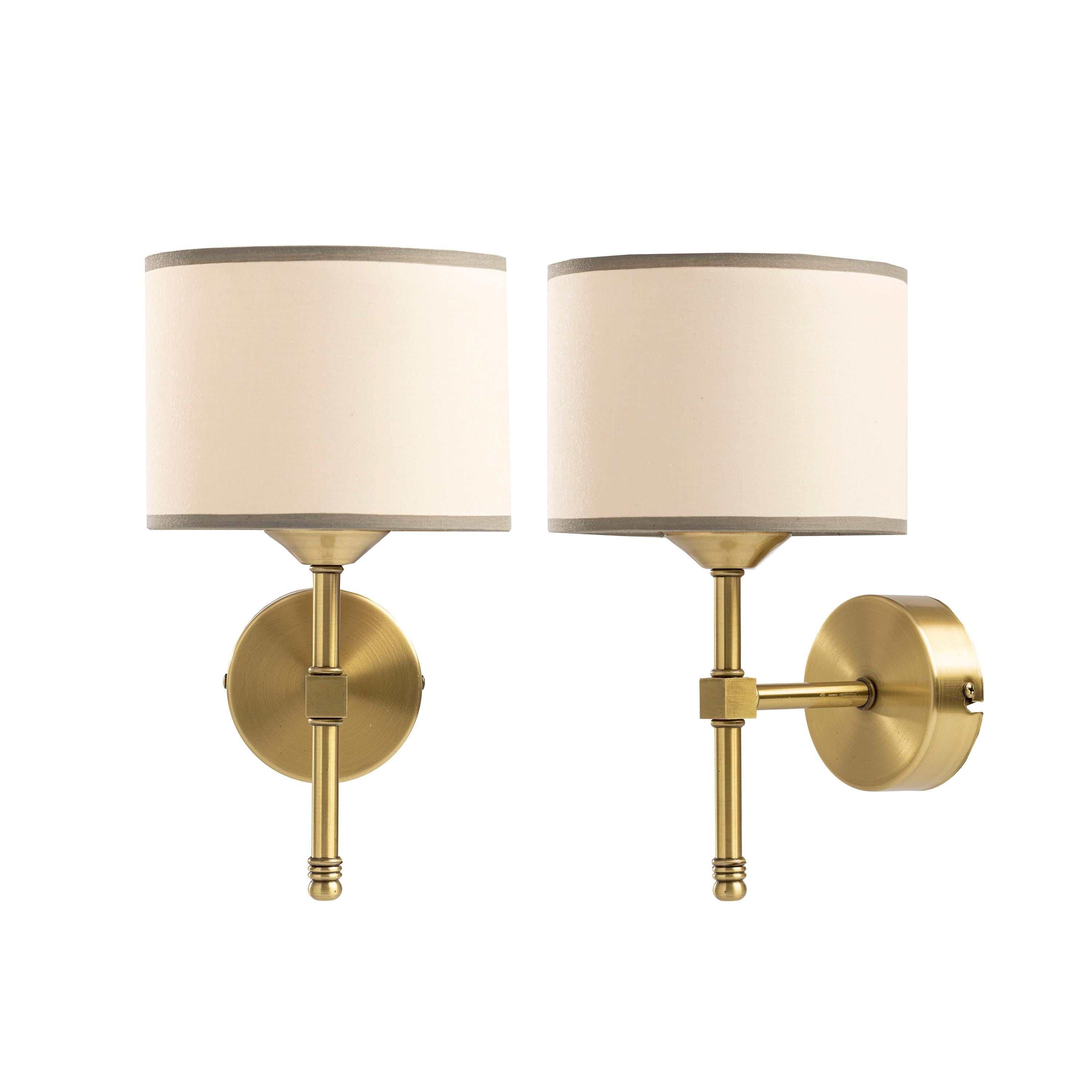 Paris Light Sconce Set of 2, Two Piece Lamp Pair with Shade, Hallway Decor Wall Mount Lighting Fixtures, Antique Yellow & Black