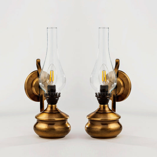 Antique Gas Wall Lamp Set, Two Piece Electric Light Sconce Pair, Living Room, Bath Vanity, Bedroom Sidetable Decor Lamp, Apartment Lighting