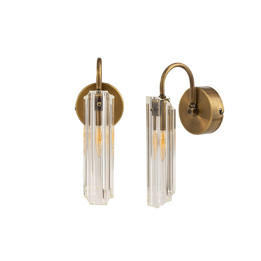 Roman Glass Sconce Set of 2, Two Piece Wall Lamp Pair, Luxurious Home Decor Lighting, Living Room Light Fixtures - 3 color warranty