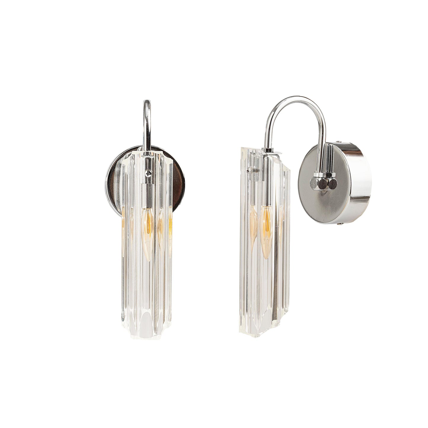 Roman Glass Sconce Set of 2, Two Piece Wall Lamp Pair, Luxurious Home Decor Lighting, Living Room Light Fixtures - 3 color warranty
