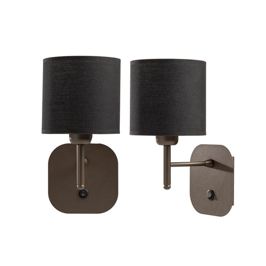 Sapphire Black Sconce Set of 2, Wall Lamp Pair with Shade, Living Room Light Fixtures, Modern Bedroom Bath Vanity Farmhouse Decor Lighting