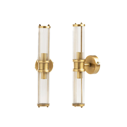 Up and Down Vertical Sconce Set of 2, Antique Bronze & Star Glass Lamp Pair, Dual Head Wall Mounted Lighting Fixtures, Luxury Decor