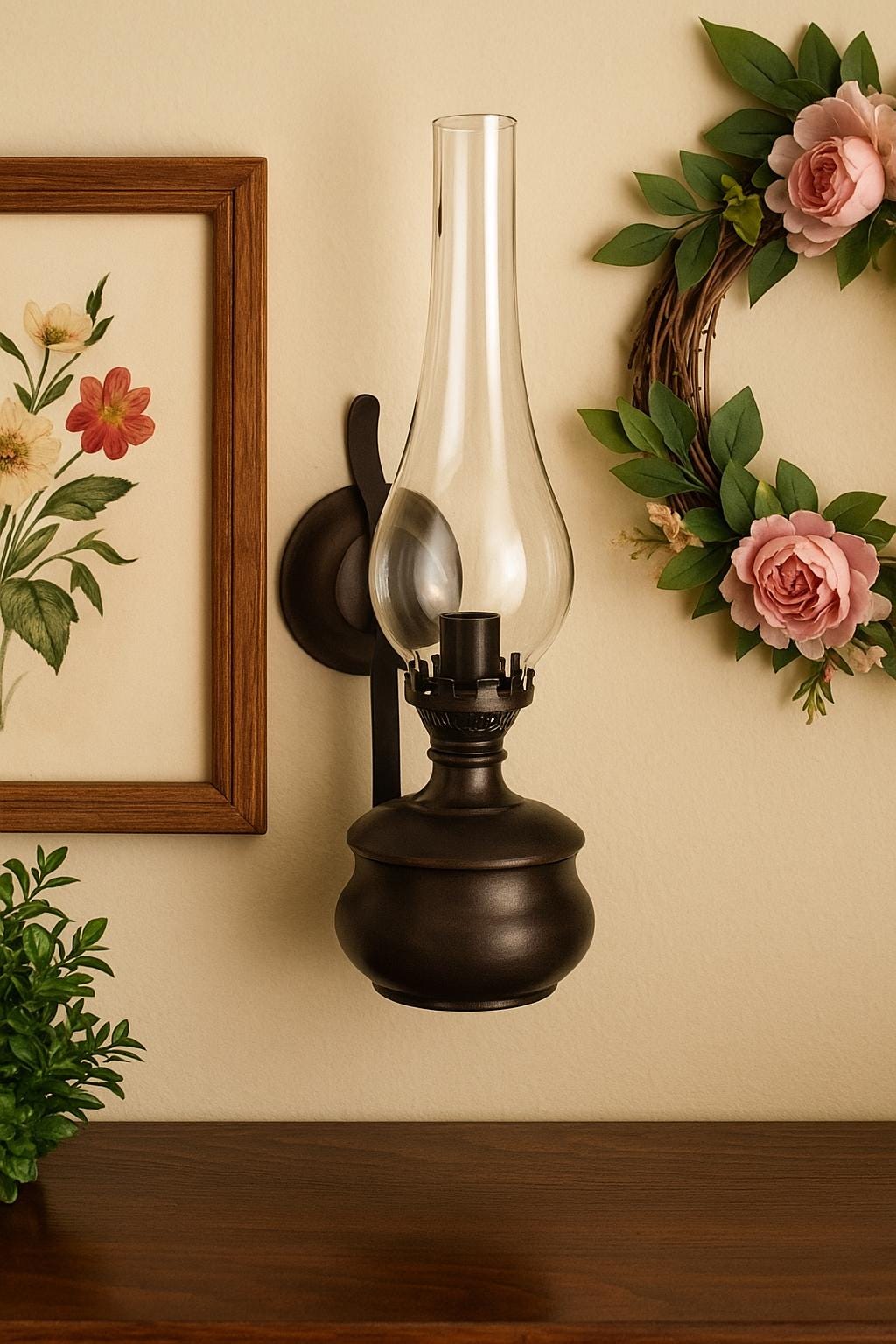 Black Glass Lamp, Colonical Wall Sconce, Vintage Inspired Wall Mounted Lantern